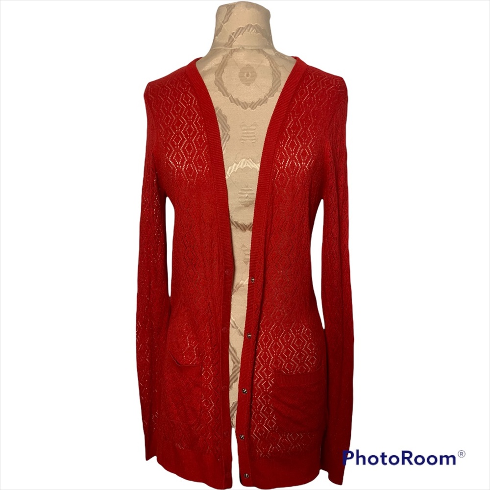Jason Wu Red Sweater Cardigan NWT Small - Picture 4 of 6